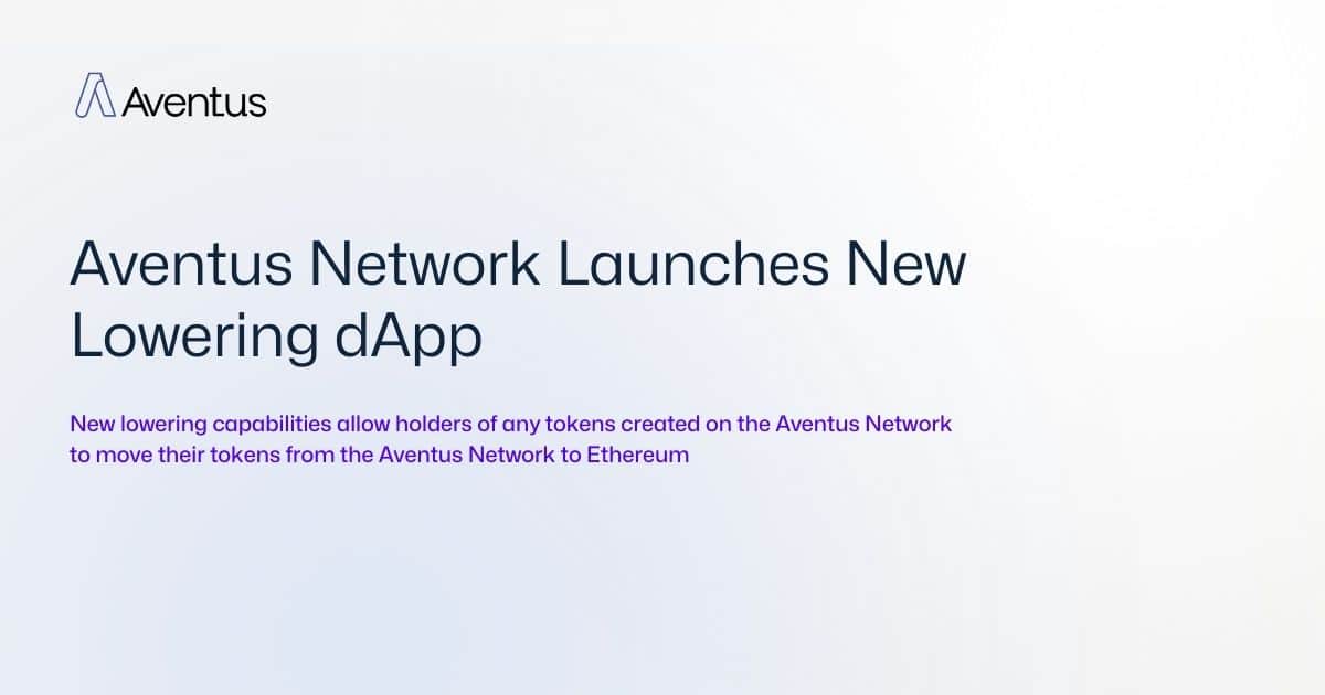 text about aventus launching new lowering dapp